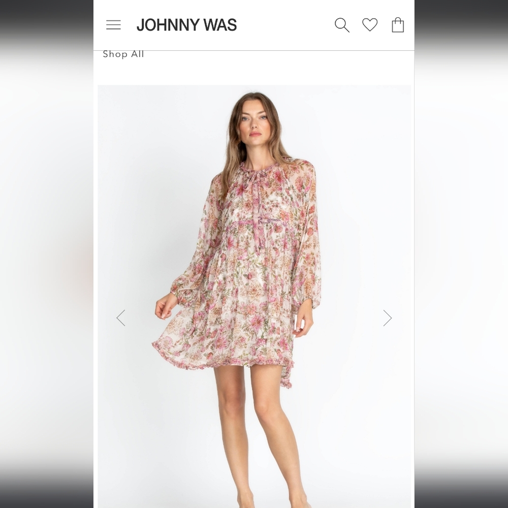 Johnny Was Floral Sheer Dress size small
